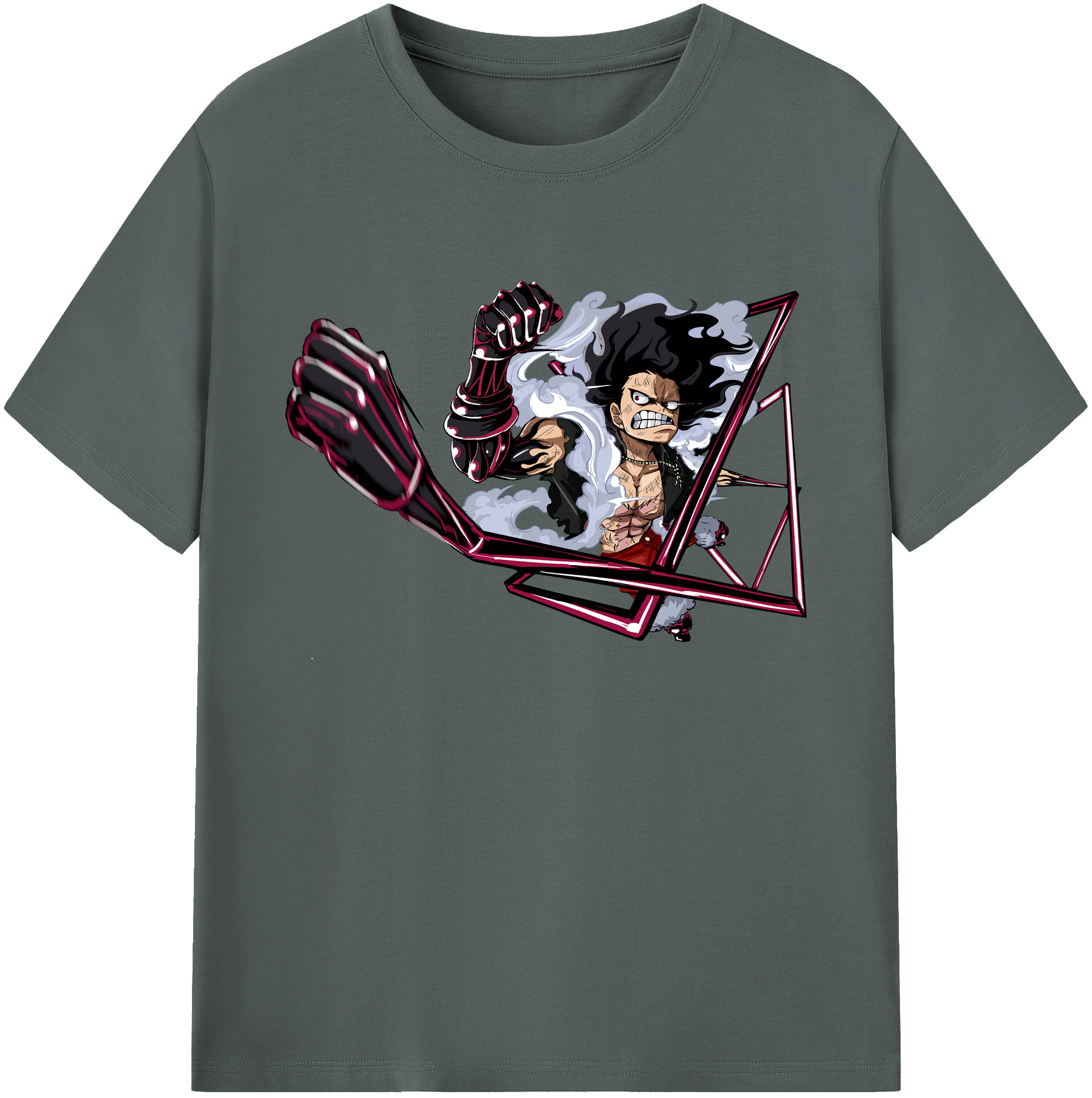 ワンピース モンキー・D・ルフィ ONE PIECE Monkey D. Luffy 綿100％ メンズ半袖Tシャツ｜肌触りやわらか＆通気性